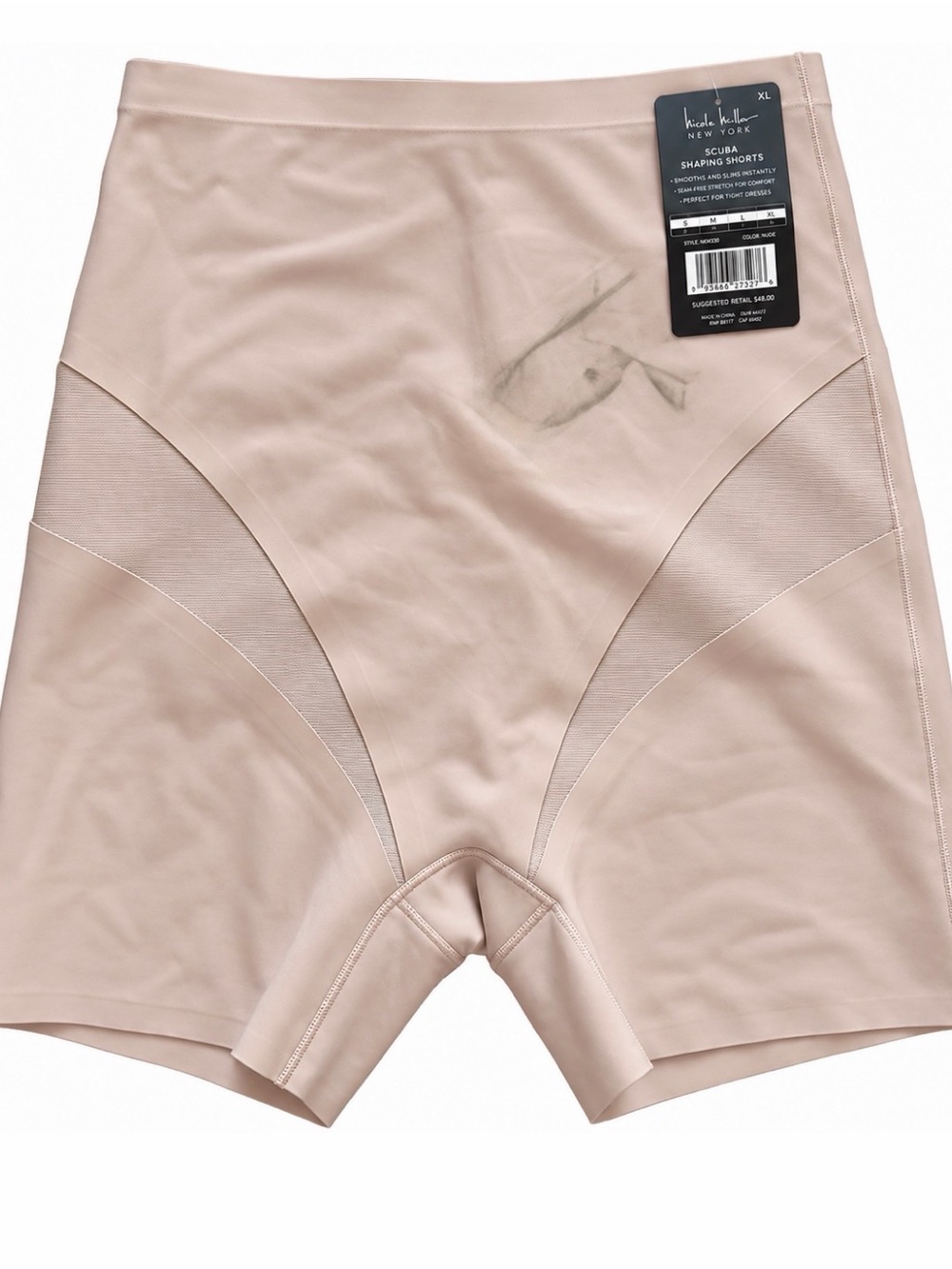 Nicole Miller High-Waist Scuba Shaping Shorts Size XL